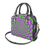 Green Shapes Moving Optical Illusion Shoulder Handbag