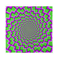 Green Shapes Moving Optical Illusion Silk Bandana
