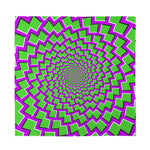 Green Shapes Moving Optical Illusion Silk Bandana