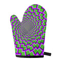 Green Shapes Moving Optical Illusion Single Oven Mitt