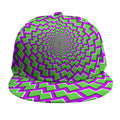 Green Shapes Moving Optical Illusion Snapback Cap