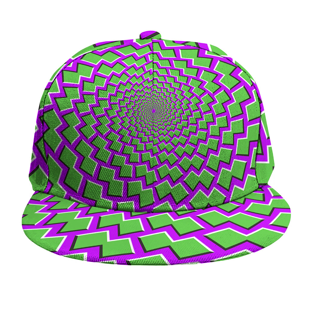 Green Shapes Moving Optical Illusion Snapback Cap