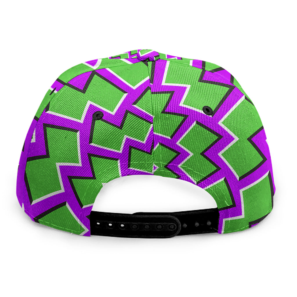 Green Shapes Moving Optical Illusion Snapback Cap