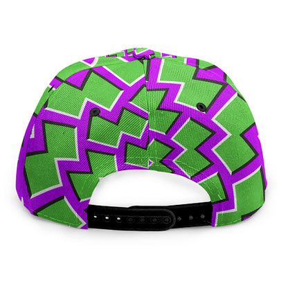 Green Shapes Moving Optical Illusion Snapback Cap
