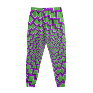 Green Shapes Moving Optical Illusion Sweatpants