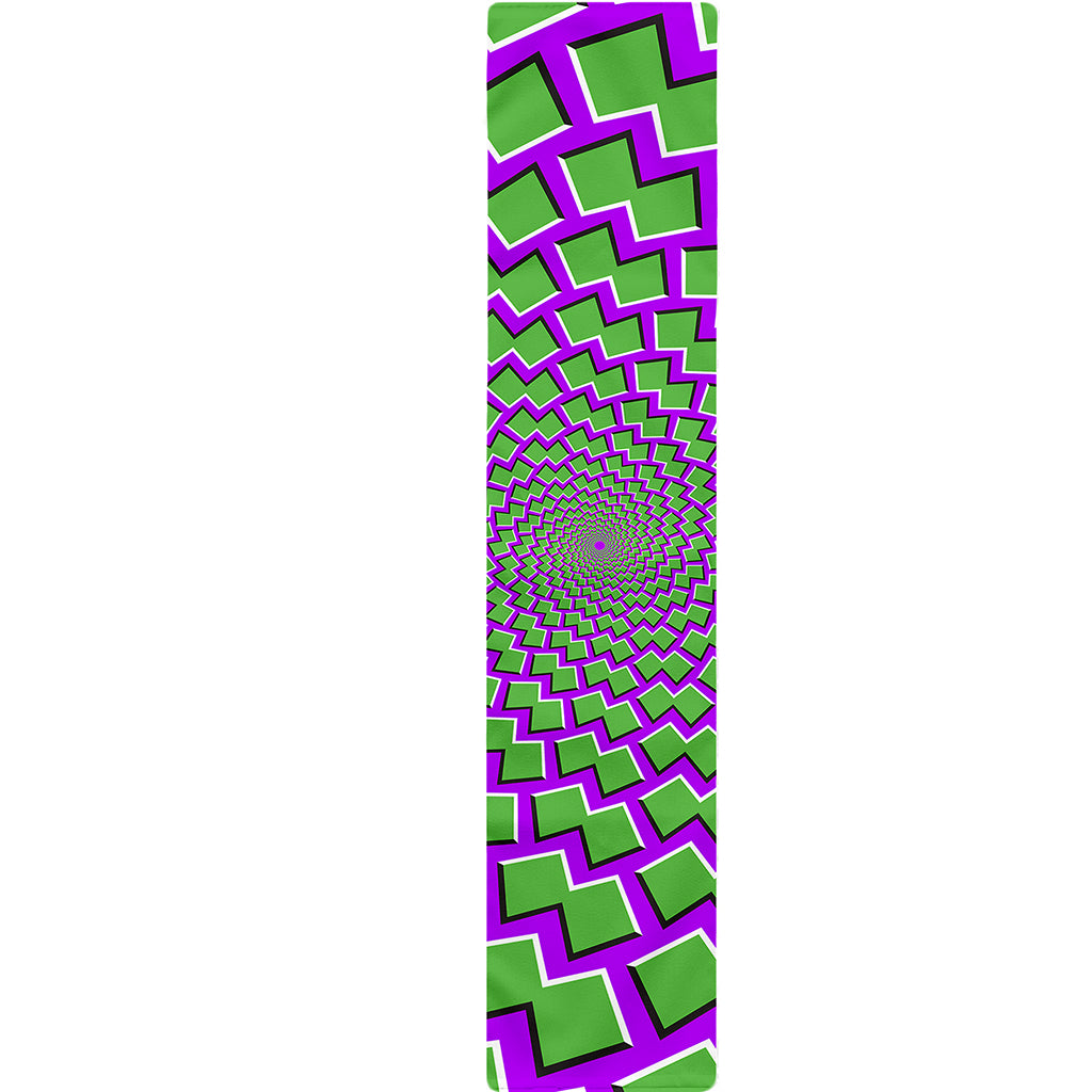 Green Shapes Moving Optical Illusion Table Runner