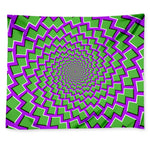 Green Shapes Moving Optical Illusion Tapestry