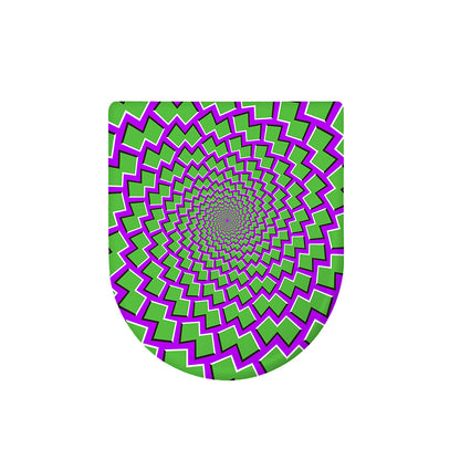 Green Shapes Moving Optical Illusion Toilet Lid Cover