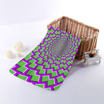 Green Shapes Moving Optical Illusion Towel