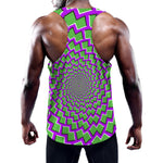 Green Shapes Moving Optical Illusion Training Tank Top
