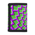 Green Shapes Moving Optical Illusion Trifold Wallet
