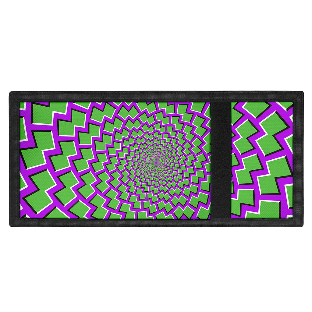 Green Shapes Moving Optical Illusion Trifold Wallet