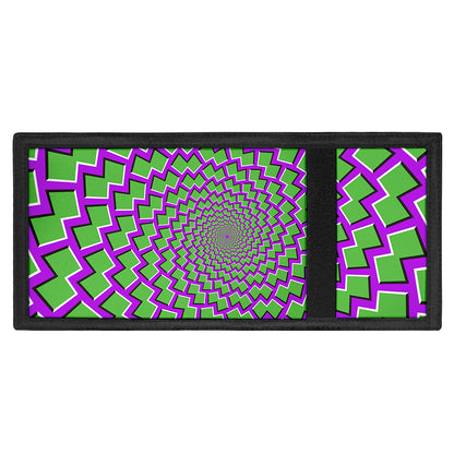 Green Shapes Moving Optical Illusion Trifold Wallet
