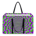 Green Shapes Moving Optical Illusion Utility Tote Bag