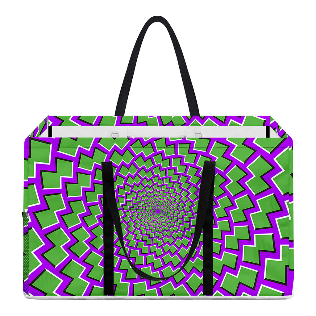 Green Shapes Moving Optical Illusion Utility Tote Bag