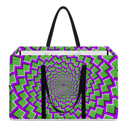 Green Shapes Moving Optical Illusion Utility Tote Bag