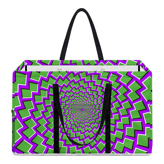 Green Shapes Moving Optical Illusion Utility Tote Bag