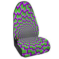 Green Shapes Moving Optical Illusion Waterproof Car Seat Cover