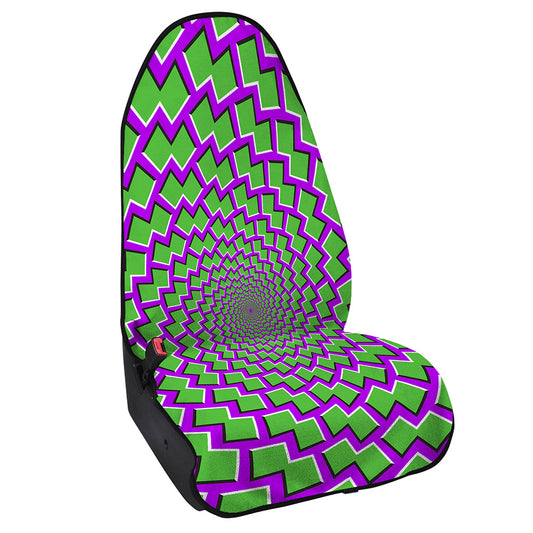 Green Shapes Moving Optical Illusion Waterproof Car Seat Cover