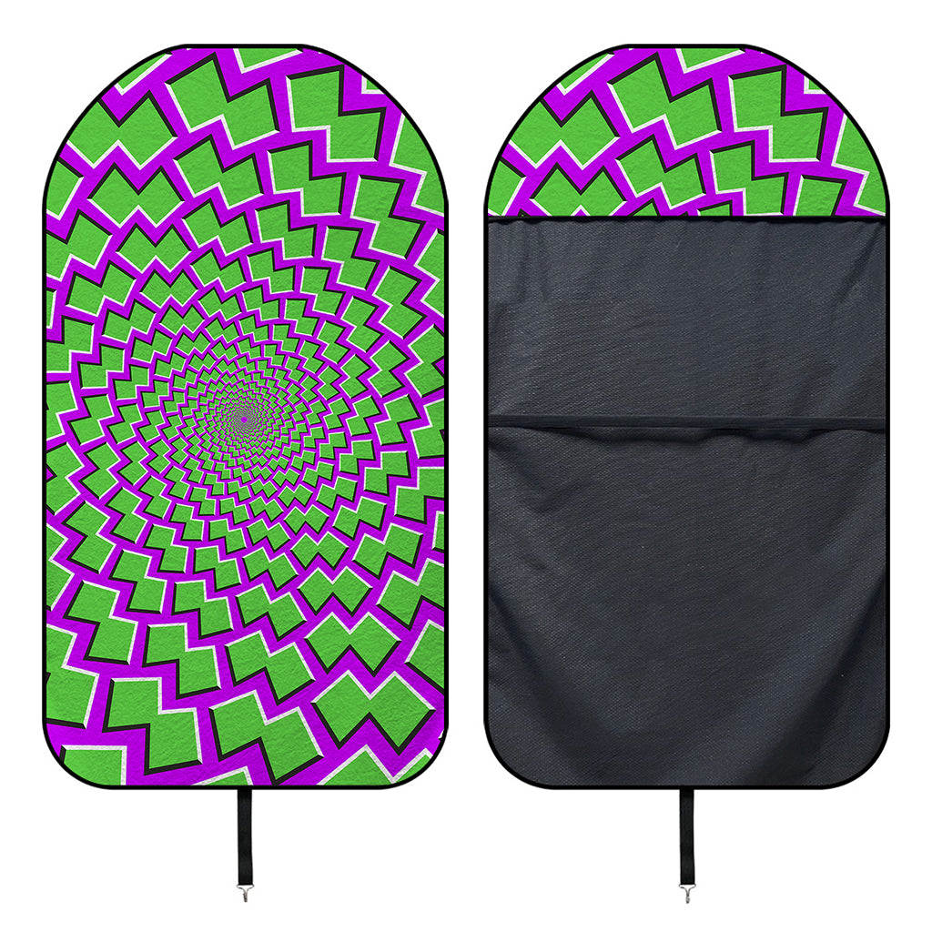 Green Shapes Moving Optical Illusion Waterproof Car Seat Cover
