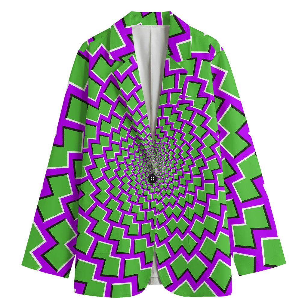 Green Shapes Moving Optical Illusion Women's Blazer