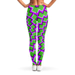 Green Shapes Moving Optical Illusion Women's Leggings