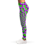Green Shapes Moving Optical Illusion Women's Leggings