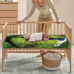 Green Snake Eye Print Baby Crib Sheet