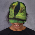 Green Snake Eye Print Baseball Cap
