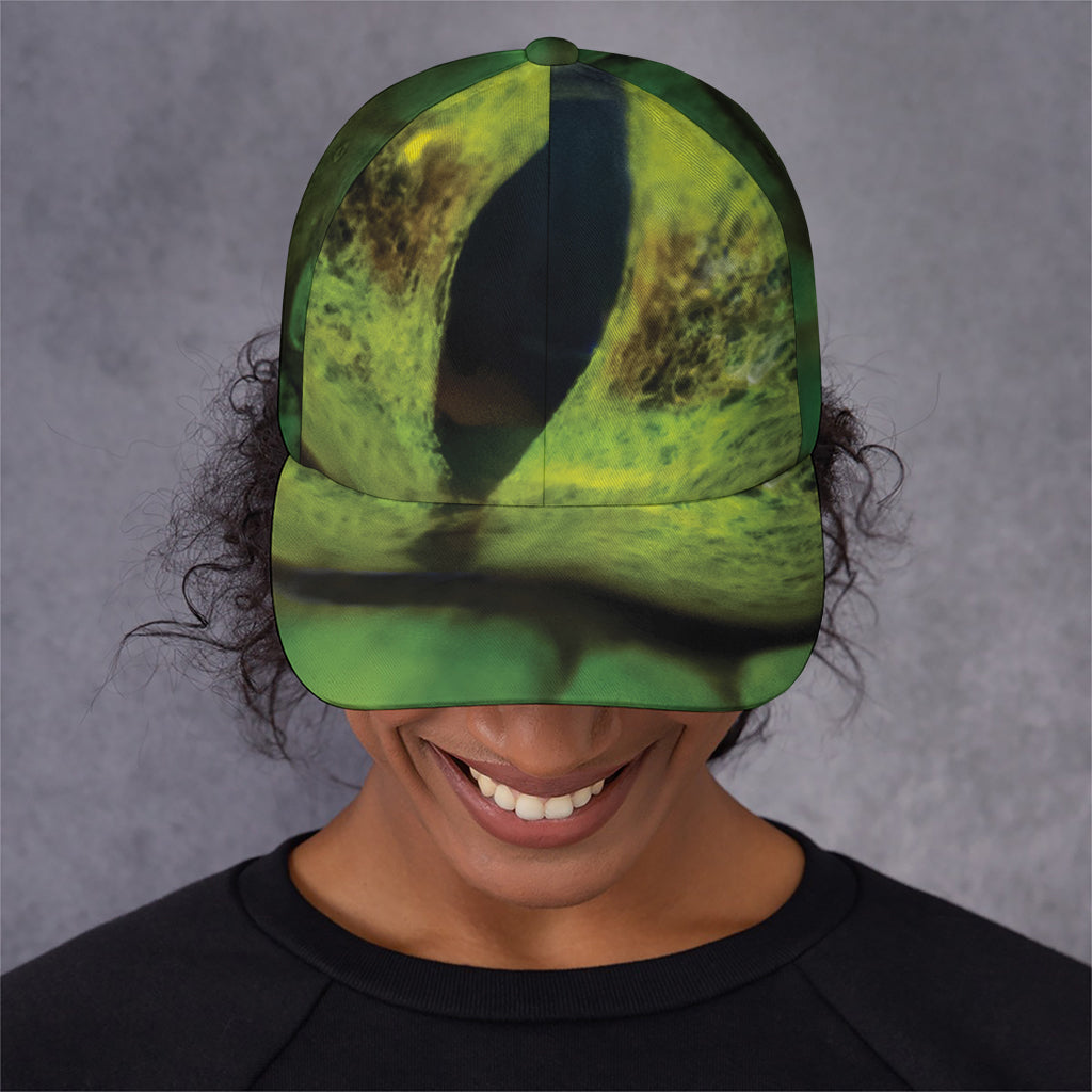 Green Snake Eye Print Baseball Cap