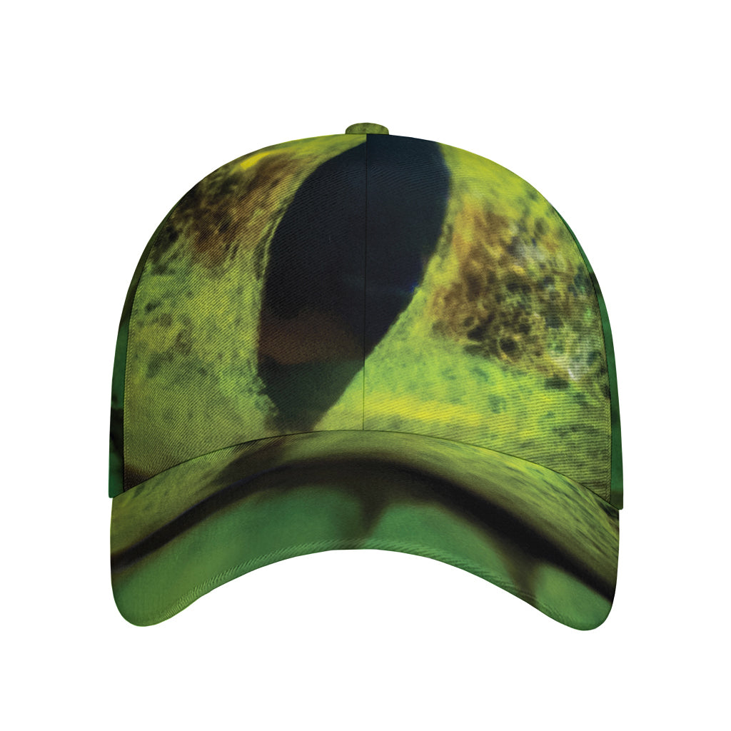 Green Snake Eye Print Baseball Cap