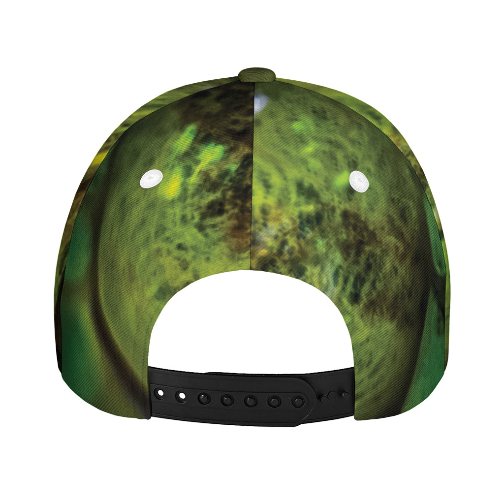 Green Snake Eye Print Baseball Cap