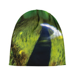 Green Snake Eye Print Beanie
