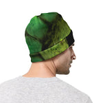 Green Snake Eye Print Beanie