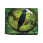 Green Snake Eye Print Bifold Wallet
