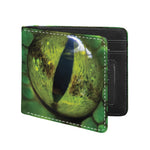 Green Snake Eye Print Bifold Wallet
