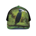 Green Snake Eye Print Black Mesh Trucker Hat
