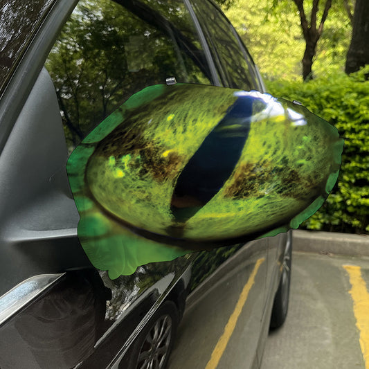 Green Snake Eye Print Car Side Mirror Covers