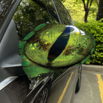 Green Snake Eye Print Car Side Mirror Covers