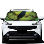 Green Snake Eye Print Car Windshield Snow Cover