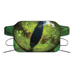Green Snake Eye Print Car Windshield Snow Cover