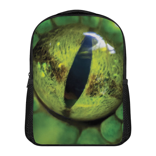 Green Snake Eye Print Casual Backpack