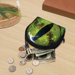 Green Snake Eye Print Coin Purse