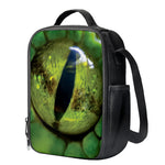 Green Snake Eye Print Crossbody Lunch Bag
