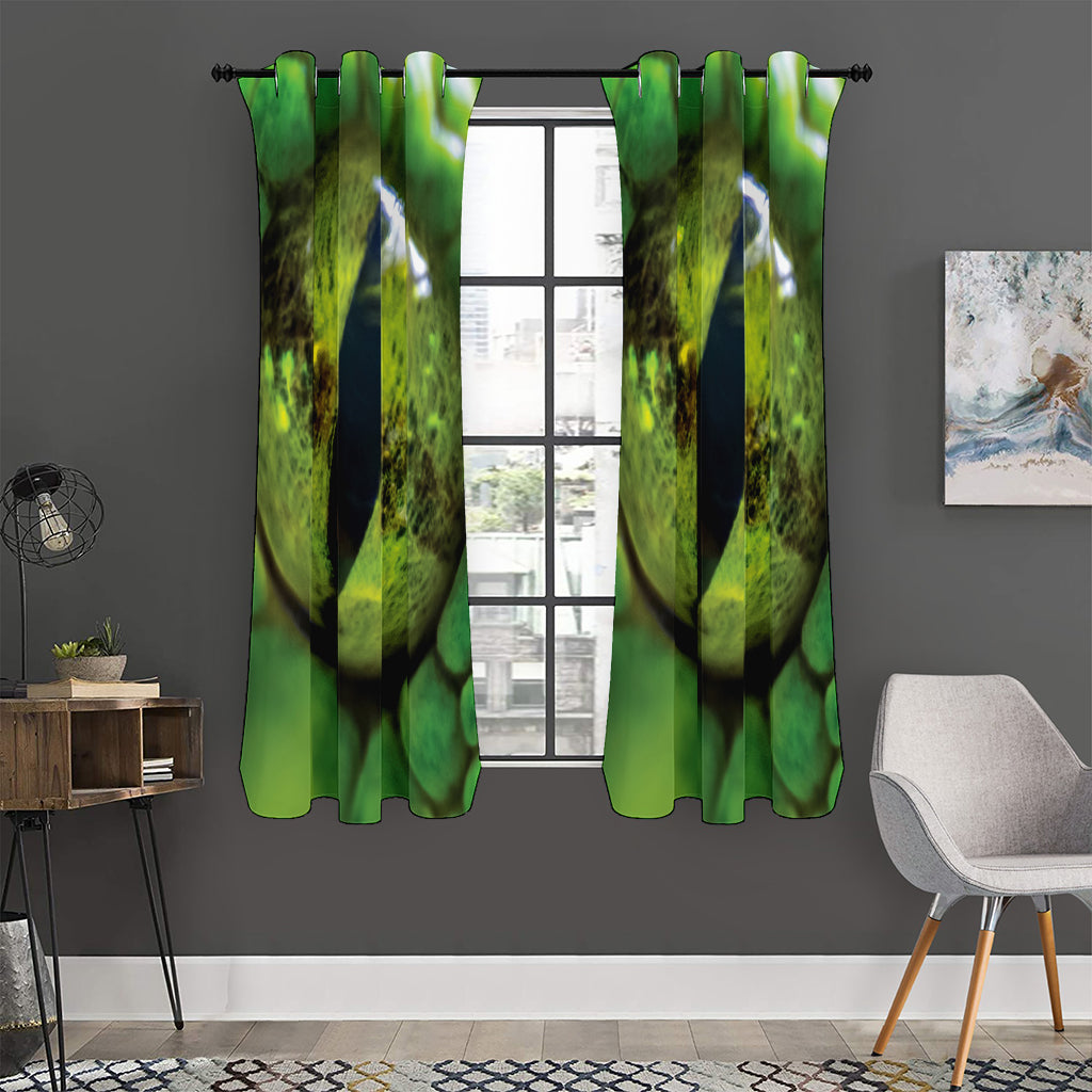 Green Snake Eye Print Curtain