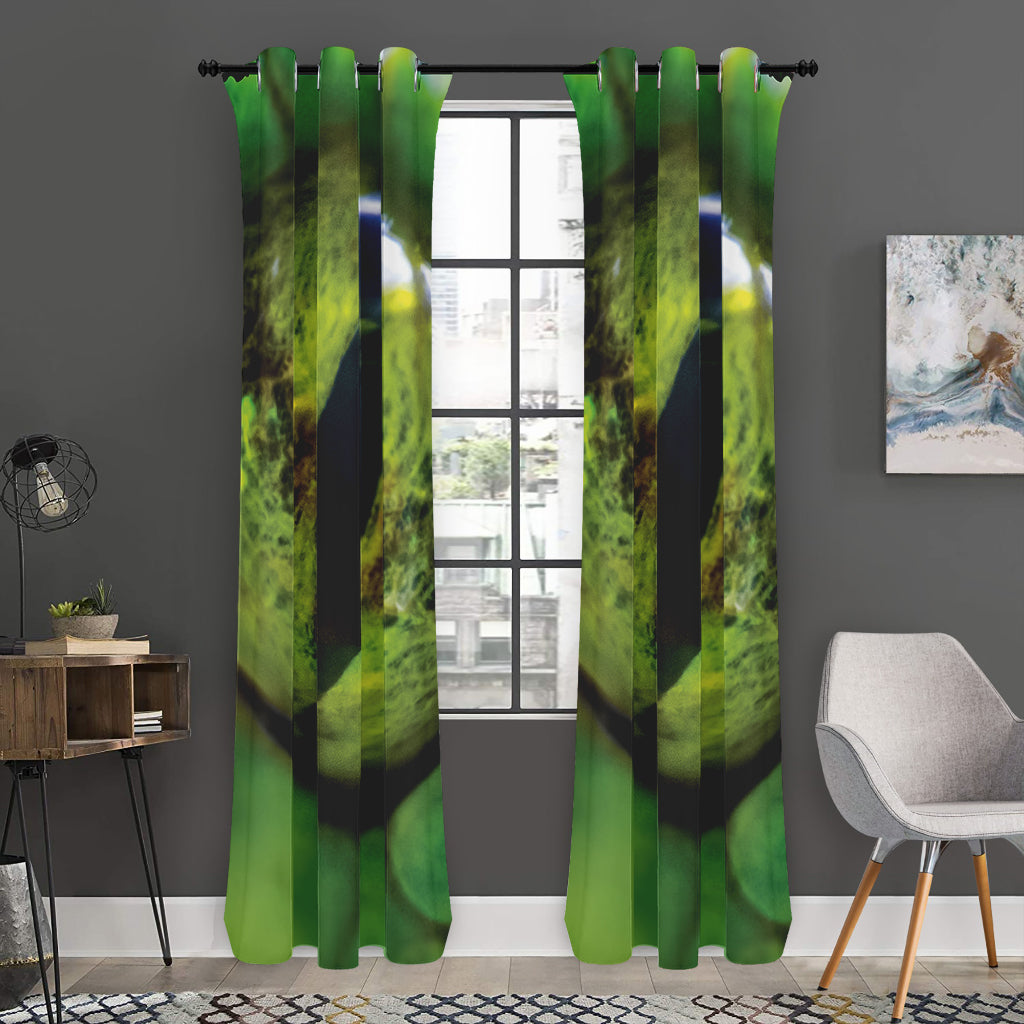 Green Snake Eye Print Curtain