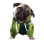 Green Snake Eye Print Dog Zip Up Hoodie