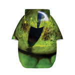 Green Snake Eye Print Dog Zip Up Hoodie