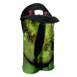 Green Snake Eye Print Double Neoprene Wine Tote