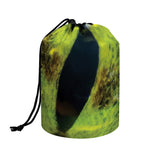 Green Snake Eye Print Drawstring Makeup Bag